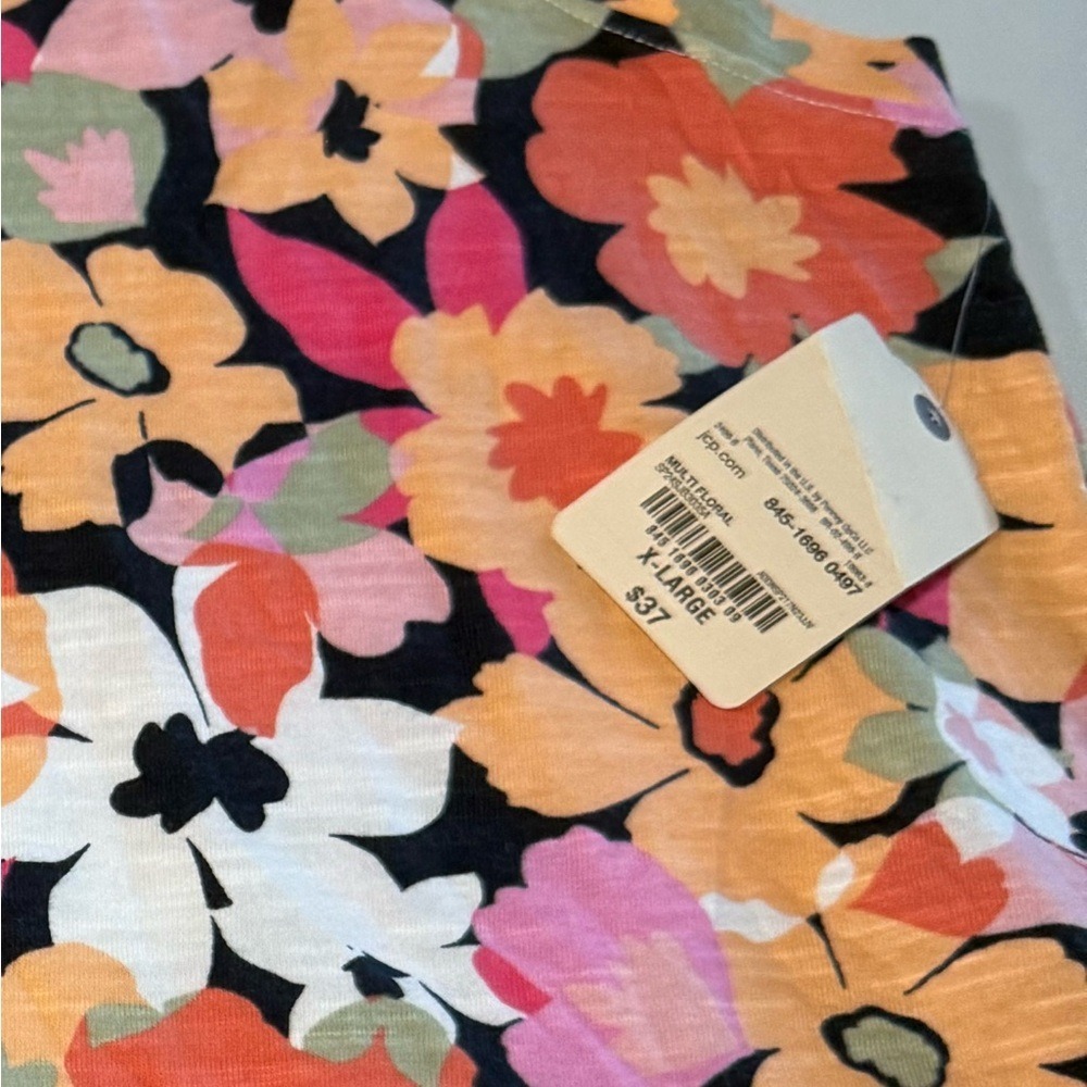 St Johns Bay Womens XL Multi Floral Sleeveless Cotton Shift Dress New - Picture 3 of 8